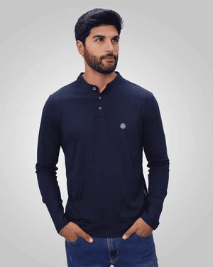 Pima Longline Placket T shirt