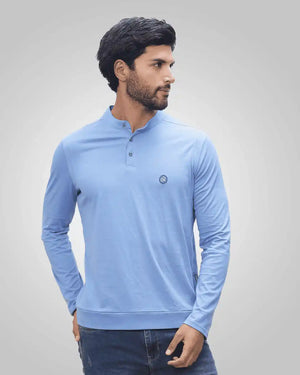 Pima Longline Placket T shirt